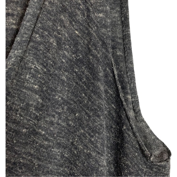 Free People Women’s Grey Long Duster  Cardigan Size Small Boho Oversized Raw Hem - Picture 10 of 16